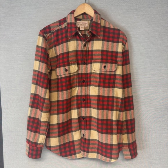Filson Other - Filson Heavy Field Shirt Men's XS Red Tan Plaid Long Sleeve Button Up Overshirt